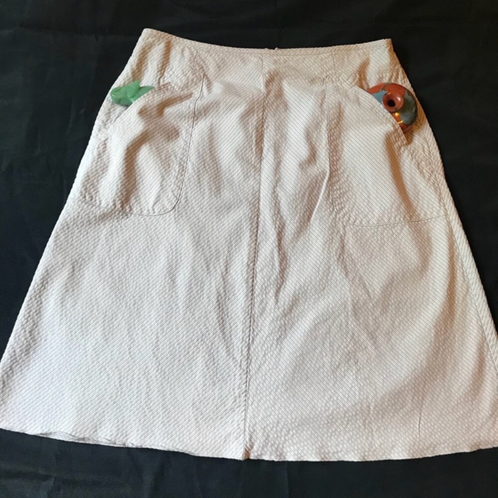 J.Jill A-line skirt with pockets. Striped.